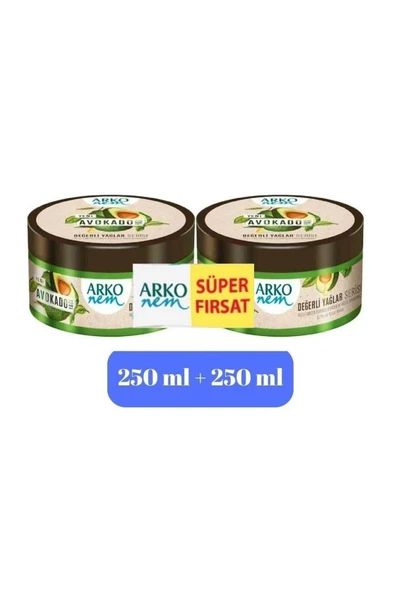 Arko Nem, Avokado, Değerli Yağlar, Nemlendirici El ve Vücut Bakım Kremi - 250 ml x 2 Adet