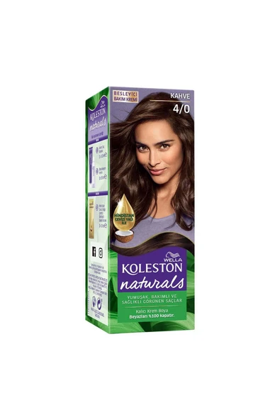 Wella Koleston Naturals Saç Boyası 4/0 Kahve - 2