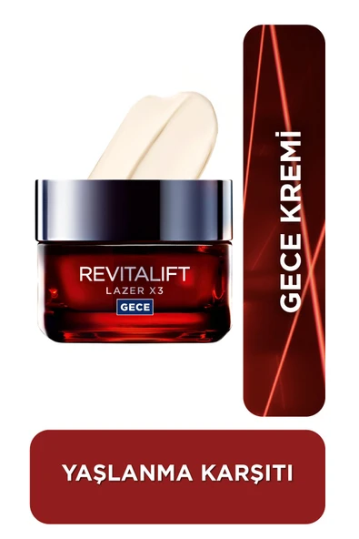 L'oréal Paris Revitalift Lazer X3 Yoğun Yaşlanma Karşıtı Gece Bakım Kremi