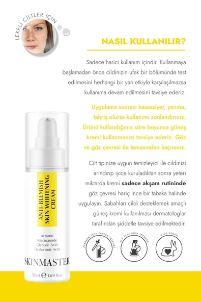Leke Karşıtı, Cilt Tonunun Eşitlenmesine Yardımcı Bakım Kremi ( Arbutin %2, Glikolik Asit %4) - 5