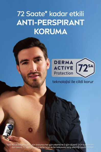 NIVEA MEN Erkek Roll On Deodorant Black&white Invisible Original 50ml, 72 Saat Anti-perspirant Koruma - 2