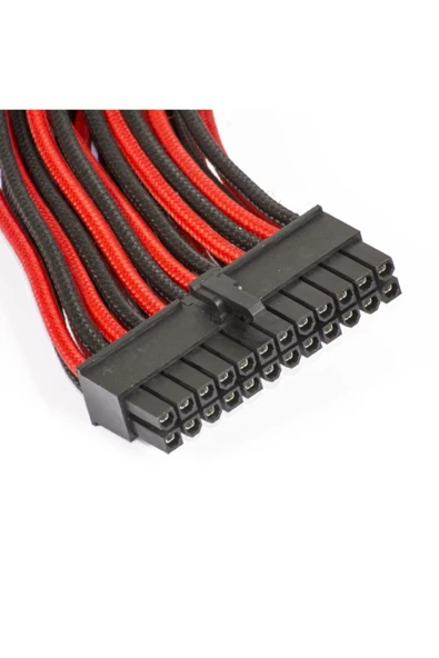 Gaming Oyuncu Bilgisayar Extension Kablo Kiti_24p/8p/8v/8v, 500mm Length - Kırmızı/siyah - 4