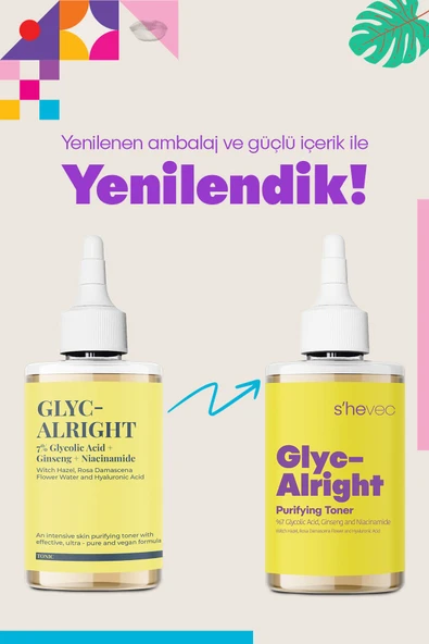 SHE VEC Glyc Alrıght – Gözenek Sıkılaştırıcı Leke Karşıtı Tonik | Arındırıcı Vegan Tonik (200 ML) - 6