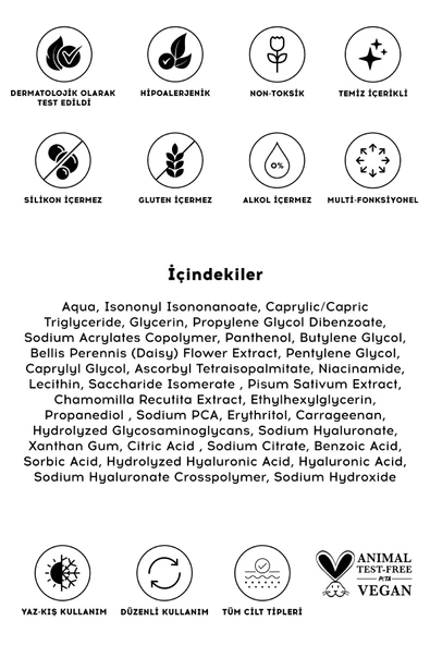 Cream Co. Su Bazlı, Moisturizer, Nemlendirici, Aydınlatıcı, Canlandırıcı Yüz Kremi - 50 ml - Resim 4