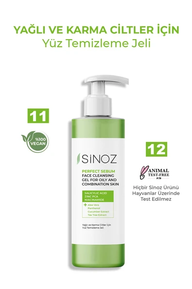 SİNOZ Perfect Sebum Dengeleyici Yüz Temizleme Jeli 200 ml Yağlı Karma Ciltler İçin - 5