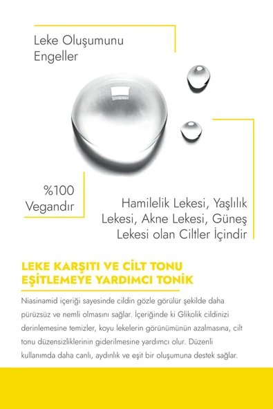 SkinMaster Leke Oluşumunu Gidermeye Yardımcı Cilt Tonu Eşitleyici Tonik ( Glikolik Asit %5 + Niacinamide) - 3