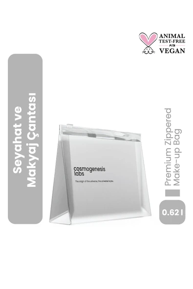 Cosmogenesis Labs, Şeffaf Kilitli Seyahat ve Makyaj Çantası (Su Geçirmez Plastik Kozmetik Düzenleyici) ürün görseli