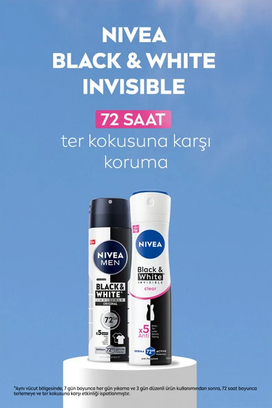 NIVEA Kadın Sprey Deodorant Black&white Clear 150ml, 72 Saat Anti-perspirant Ter Koruması, X2 Adet - 4