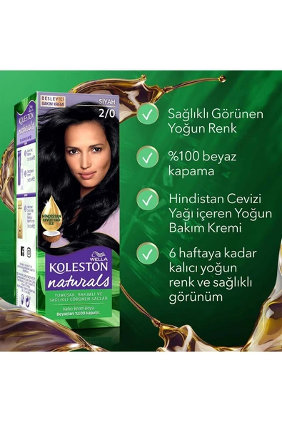 Wella Koleston Naturals Saç Boyası 2/0 Siyah - 7