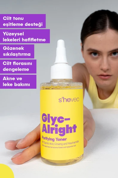 SHE VEC Glyc Alrıght – Gözenek Sıkılaştırıcı Leke Karşıtı Tonik | Arındırıcı Vegan Tonik (200 ML) - 4