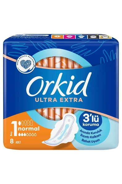 Orkid Ultra Extra Hijyenik Ped Normal Tekli Paket 8 Ped - Resim 3