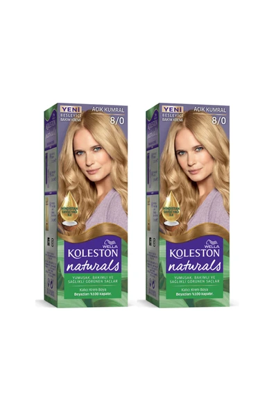Wella Koleston Naturals Saç Boyası 8/0 Açık Kumral 2 Adet