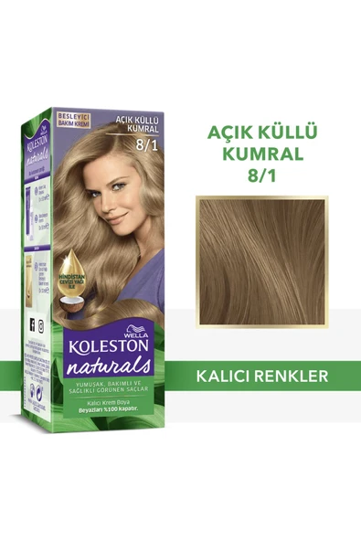 Wella Koleston Naturals Saç Boyası 8/1 Açık Küllü Kumral