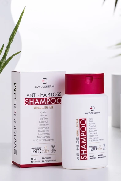 Swissoderm Dökülme Karşıtı Şampuan, Normal & Kuru Saç Hızlı Uzatma Sülfatsız Tuzsuz Saç Dökülmesine Karşı 300ml - 6