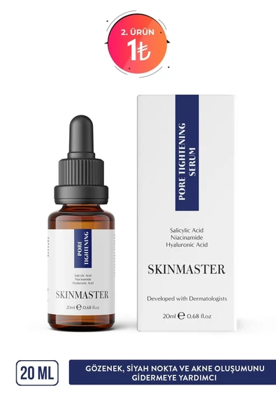 SkinMaster Gözenek Sıkılaştırıcı Siyah Nokta Ve Akne Oluşumunu Gidermeye Yardımcı Bakım Serumu (bha, B3, Ha)