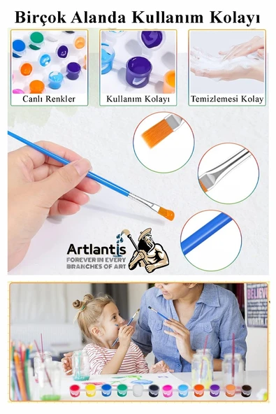 Akrilik Boya 3 ml 6 Renk 30 Paket Mini Küçük Akrilik Boya Taş Ahşap Seramik Tuval Alçı Tuval Etkinlik Boyama Sanatsal - 4