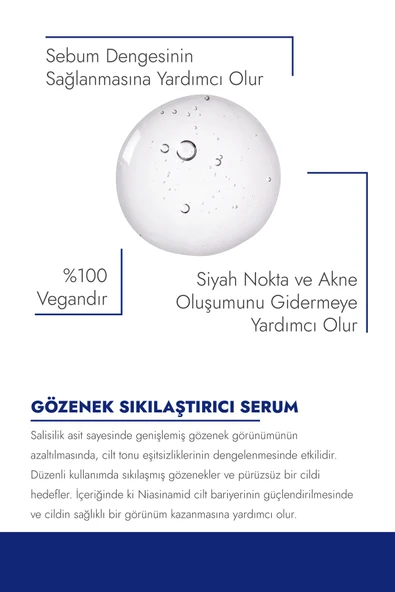 SkinMaster Gözenek Sıkılaştırıcı Siyah Nokta Ve Akne Oluşumunu Gidermeye Yardımcı Bakım Serumu (bha, B3, Ha) - 4