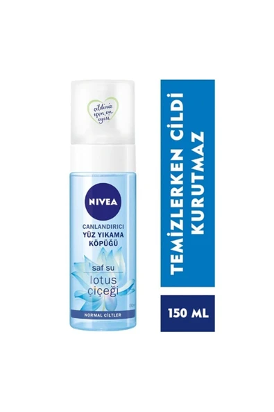 NIVEA Yüz Yıkama Köpüğü Canlandırıcı Normal Ciltler 150 ml Derinlemesine Yüz Temizleme Lotus Çiçeği