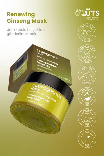 Cosmogenesis Labs %10 Ginseng Krem Maske 50ml - Durulanan Yüz Maskesi Yenileyici Bariyer Güçlendirici Ve Onarıcı Vegan - 5