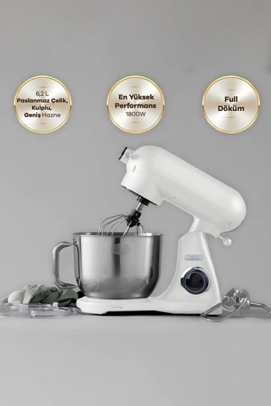 Karaca Powercast Chef Döküm Stand Mikser Cream Mutfak Şefi 1800W 6,2 Lt