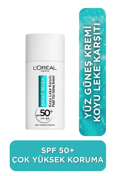 L'Oreal Paris L'oréal Paris Bright Reveal Spf 50 Koyu Leke Karşıtı Fluid Günlük Yüz Güneş Kremi 50ml
