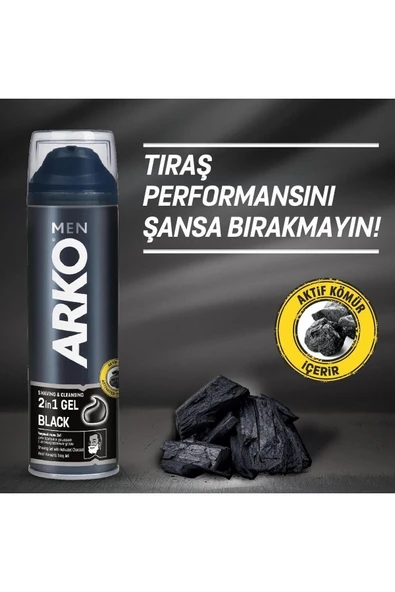 ARKO Tıraş Jeli 200ml Black - 6