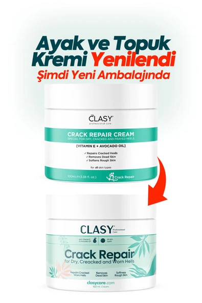 Clasy Care Ayak Ve Topuk Çatlak Kremi, Ayak Bakımı, Ayak Kokusu Ve Topuk 100ml - 2