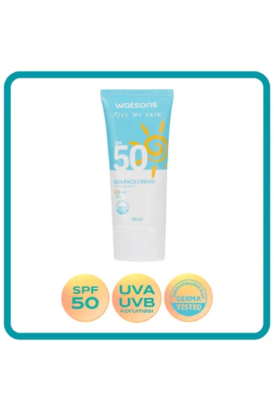 Watsons , Yüksek Koruma Faktörlü, Güneş Yüz Kremi, Spf50 - 50 Ml - 2