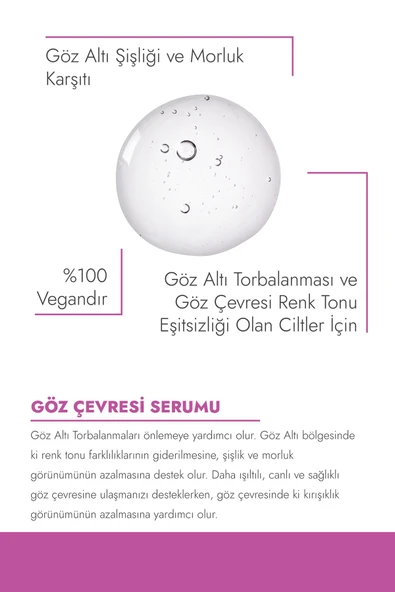 SkinMaster Göz Altı Görünüm Destekleyici Şişlik Ve Morluk Karşıtı Göz Çevresi Serumu (caffeine %5 + Ha + B3) - 3