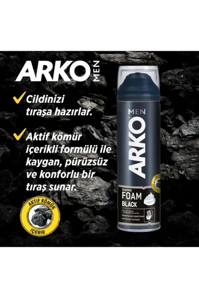 ARKO Tıraş Jeli 200ml Black - 3