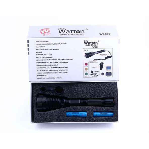 Orjinal 800 Lümen T6 Özel Avcı Feneri Watton Wt-205 - 2