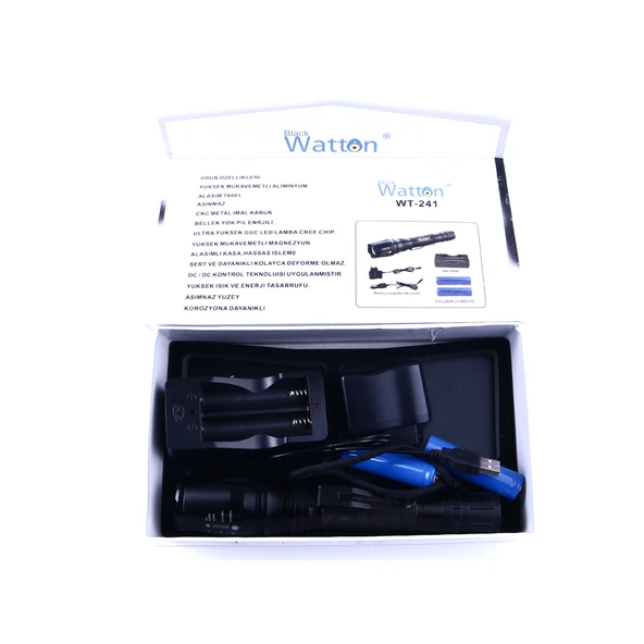 Profesyonel Tx6 Şarjlı Zoomlu El Feneri Watton Wt-241 - Resim 4