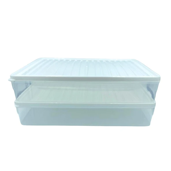 bigmate 2'li Şeffaf Saklama Kabı 2x2,5 Lt BGMT2225 Mikrodalga Buzdolabı ve Dondurucu Uyumlu Düzenleyici - 11