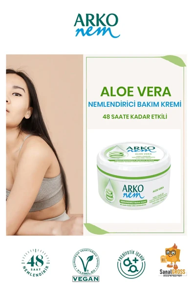 Arko Nem, Aloe Vera, Değerli Yağlar, Nemlendirici El ve Vücut Bakım Kremi - 300 ml - 3