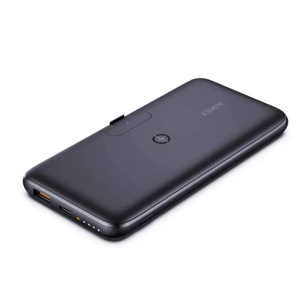 Aukey UsbA&Type-C Çıkışlı Wireless Kablosuz Süper Şarj 10000mAh Powerbank Siyah PB-WL02 - 3