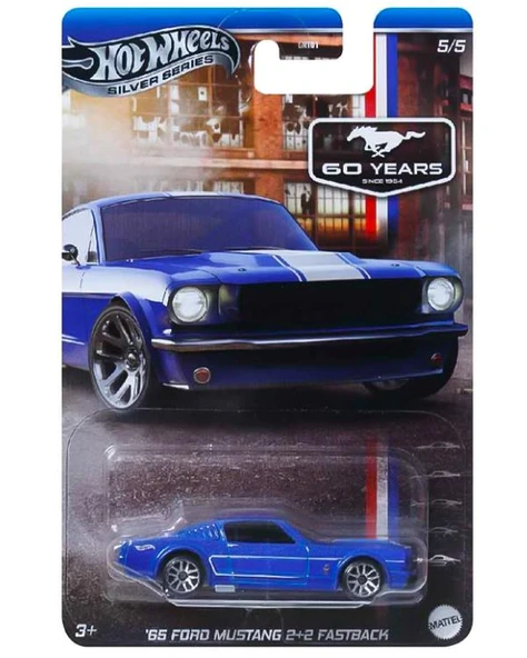 Hot Wheels Silver Serisi 65 Ford Mustang 2+2 Fastback JBY49