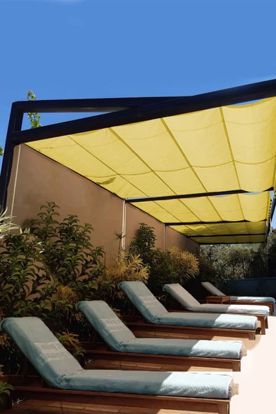 size ne lazım Oxford Kumaş Su Geçirmez Açılır Kapanır Teleskopik Portatif Gölgelik Tente Sistemi 2,5 mt x 10 mt - Resim 2