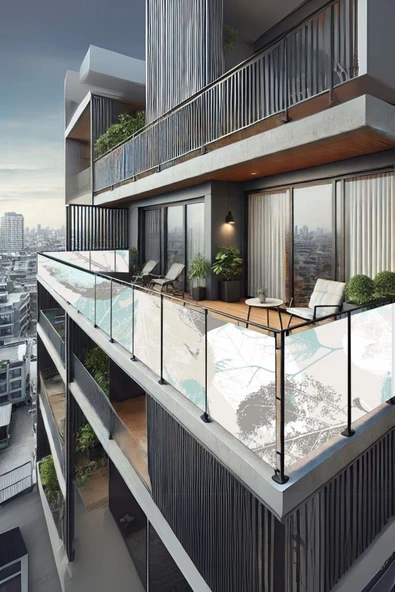 size ne lazım 90cm x 3m  Tropikal Yaprak Balkon Bahçe Çit Brandası  Su İtici, UV Koruyucu, Dekoratif Örtü - 3
