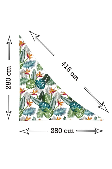 size ne lazım Monstera ve Palmiye Desen Üçgen Oxford Su İtici Kumaş Dekoratif Gölgelik - Resim 2