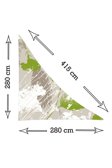 size ne lazım Soluk Eskitme Yaprak Desen Üçgen Oxford Su İtici Kumaş Dekoratif Gölgelik - Resim 2