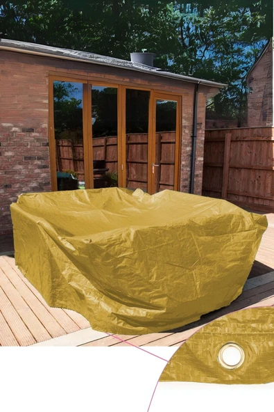 size ne lazım (2.5m x 4m x 1m) Sarı Bahçe Mobilya Koruma Örtüsü  Su Geçirmez Branda - 1