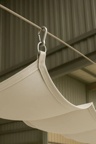 size ne lazım Oxford Kumaş Su Geçirmez Açılır Kapanır Teleskopik Portatif Gölgelik Tente Sistemi 2,5 mt x 10 mt - Resim 3