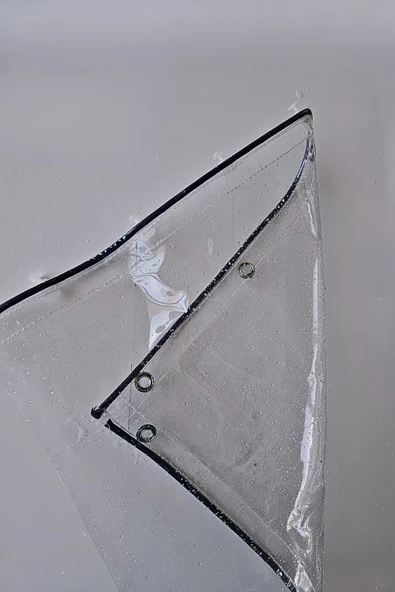 size ne lazım 140cm x 960cm Şeffaf Su Geçirmez Perde (Korniş Kullanımı İçin) - 6