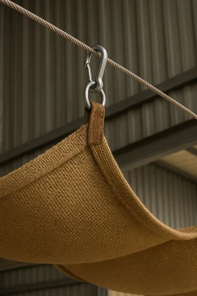 size ne lazım Doğal Jüt Rustik Kanaviçe Kumaş Açılır Kapanır Teleskopik Tente Sistemi 1.5mt x 7 mt - Resim 6