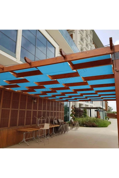 size ne lazım 70cm x 1.5m Mavi Su Geçirmez Dekoratif Gölgelik Battı Çıktı ürün görseli