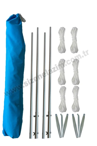 size ne lazım Pratik Kamp Gölgeliği ve Plaj Şemsiyesi 1.5m x 5m Su İtici Oxford Kumaş (Krem Renk) - Resim 4