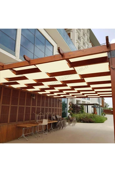 size ne lazım 70cm x 3.5m Krem Su Geçirmez Dekoratif Gölgelik Battı Çıktı ürün görseli