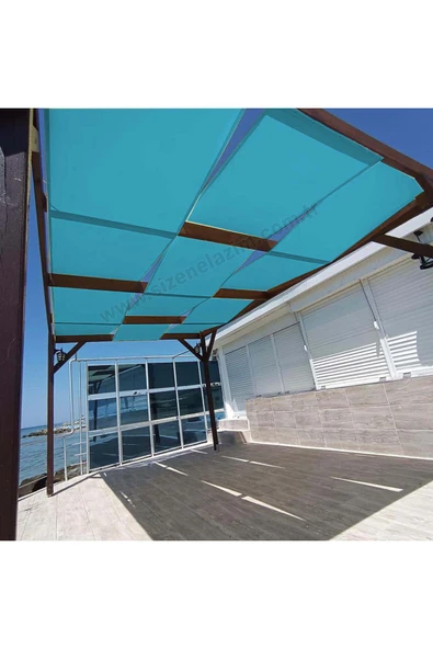 size ne lazım 70cm x 1.5m Mavi Su Geçirmez Dekoratif Gölgelik Battı Çıktı - Resim 3