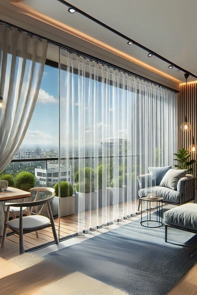 size ne lazım 190cm x 780cm Şeffaf Su Geçirmez Perde (Korniş Kullanımı İçin) ürün görseli