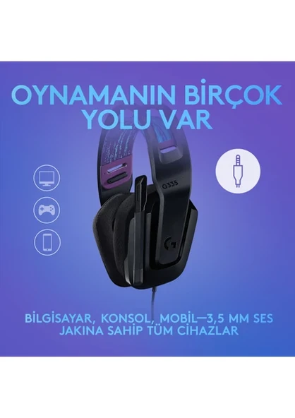 Logitech G335 981-000978 Siyah Kablolu Kulak Üstü Oyuncu Kulaklığı - 3